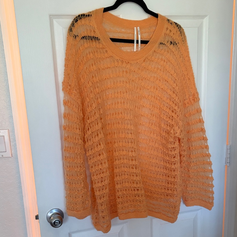 Anthropologie Orange Knit Sweater